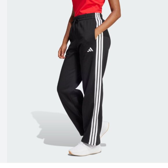 adidas Essentials 3-Stripes Pants Black white sweatpants loose s small - Picture 7 of 7